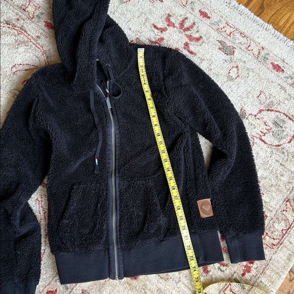 Roxy Black Fleece Zip-Up Hoodie Size Small - Picture 9 of 10
